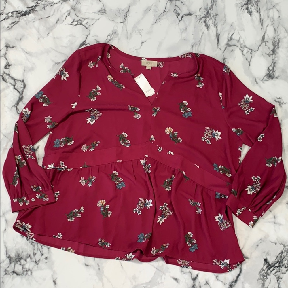Loft violet floral top